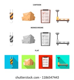 Isolated object of goods and cargo logo. Set of goods and warehouse vector icon for stock.