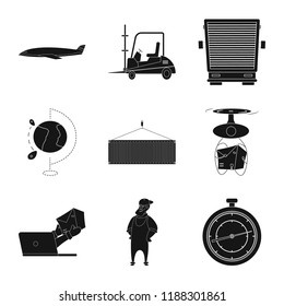 Isolated object of goods and cargo logo. Collection of goods and warehouse vector icon for stock.