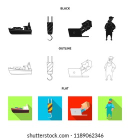 Isolated object of goods and cargo logo. Collection of goods and warehouse vector icon for stock.