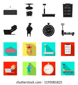 Isolated object of goods and cargo logo. Set of goods and warehouse vector icon for stock.