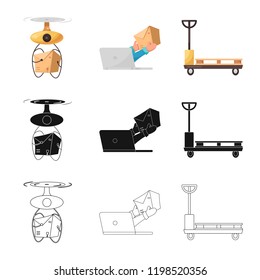 Isolated object of goods and cargo logo. Collection of goods and warehouse stock vector illustration.