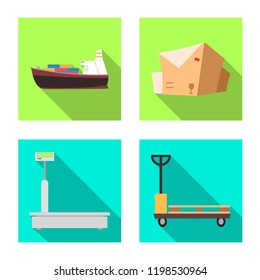 Isolated object of goods and cargo logo. Collection of goods and warehouse stock symbol for web.