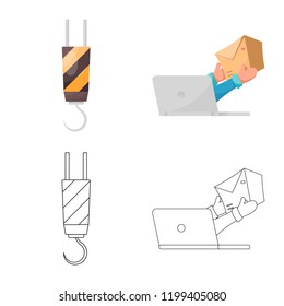 Isolated object of goods and cargo logo. Collection of goods and warehouse vector icon for stock.