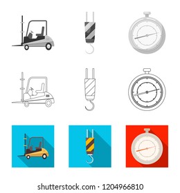 Isolated object of goods and cargo logo. Set of goods and warehouse stock symbol for web.