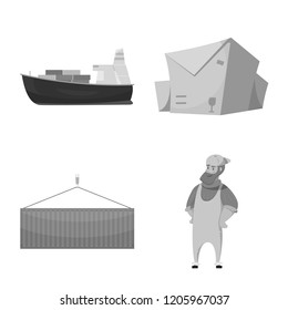 Isolated object of goods and cargo logo. Set of goods and warehouse stock vector illustration.