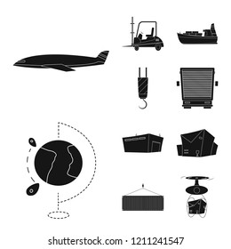 Isolated object of goods and cargo logo. Collection of goods and warehouse vector icon for stock.