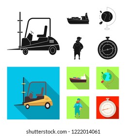 Isolated object of goods and cargo logo. Set of goods and warehouse stock symbol for web.
