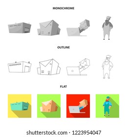 Isolated object of goods and cargo logo. Collection of goods and warehouse vector icon for stock.