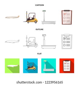 Isolated object of goods and cargo logo. Collection of goods and warehouse stock symbol for web.