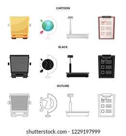 Isolated object of goods and cargo logo. Collection of goods and warehouse vector icon for stock.