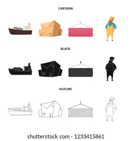 Isolated object of goods and cargo logo. Collection of goods and warehouse vector icon for stock.