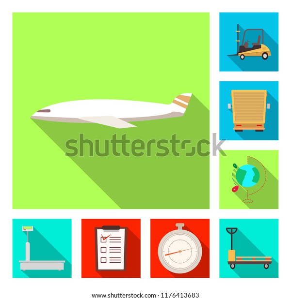Isolated object of goods and cargo logo.\
Set of goods and warehouse stock symbol for\
web.