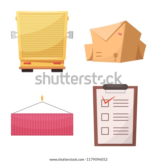 Isolated object of goods and cargo
logo. Collection of goods and warehouse stock symbol for
web.
