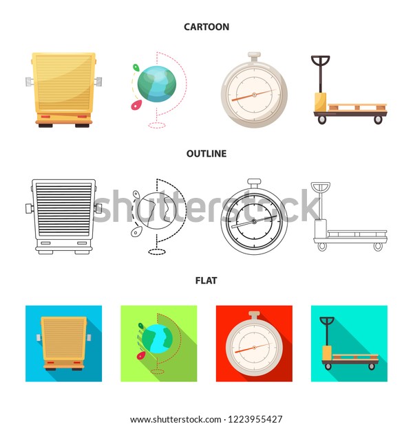Isolated object of goods and
cargo logo. Collection of goods and warehouse stock vector
illustration.