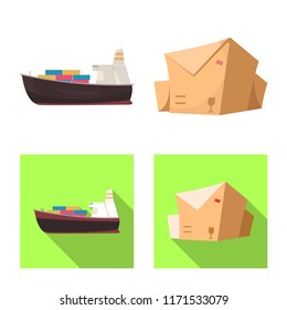 Isolated object of goods and cargo sign. Collection of goods and warehouse vector icon for stock.