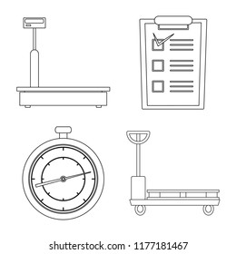 Isolated object of goods and cargo sign. Set of goods and warehouse vector icon for stock.