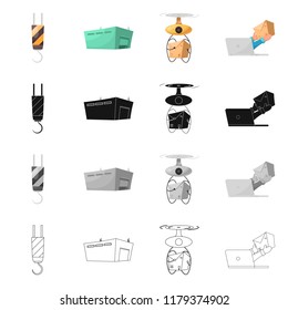 Isolated object of goods and cargo sign. Collection of goods and warehouse vector icon for stock.