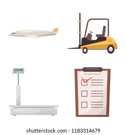 Isolated object of goods and cargo sign. Collection of goods and warehouse stock vector illustration.