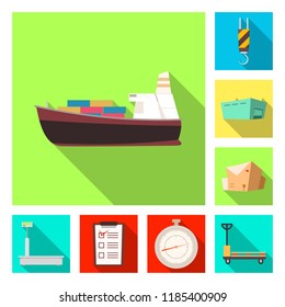 Isolated object of goods and cargo sign. Collection of goods and warehouse stock symbol for web.