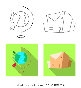 Isolated object of goods and cargo sign. Set of goods and warehouse stock symbol for web.