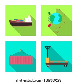Isolated object of goods and cargo sign. Set of goods and warehouse vector icon for stock.