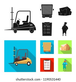 Isolated object of goods and cargo sign. Collection of goods and warehouse stock vector illustration.