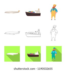 Isolated object of goods and cargo sign. Collection of goods and warehouse vector icon for stock.