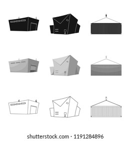 Isolated object of goods and cargo sign. Collection of goods and warehouse stock vector illustration.