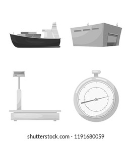 Isolated object of goods and cargo sign. Set of goods and warehouse stock vector illustration.
