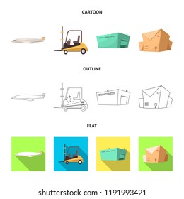 Isolated object of goods and cargo sign. Collection of goods and warehouse vector icon for stock.
