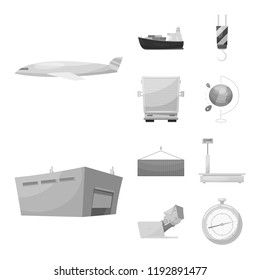 Isolated object of goods and cargo sign. Set of goods and warehouse stock vector illustration.