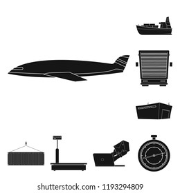 Isolated object of goods and cargo sign. Set of goods and warehouse stock vector illustration.