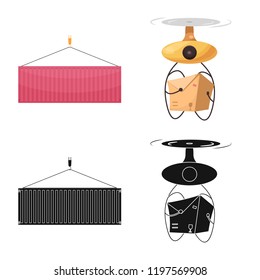 Isolated object of goods and cargo sign. Set of goods and warehouse stock vector illustration.