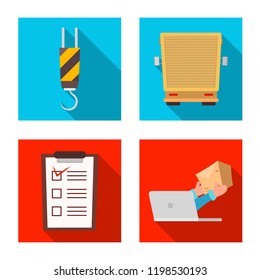 Isolated object of goods and cargo sign. Set of goods and warehouse vector icon for stock.