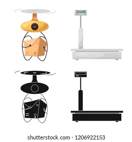 Isolated object of goods and cargo sign. Collection of goods and warehouse vector icon for stock.