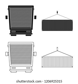Isolated object of goods and cargo sign. Set of goods and warehouse vector icon for stock.
