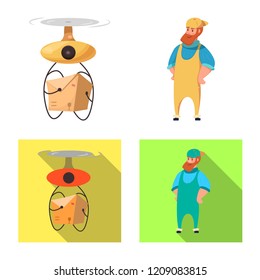 Isolated object of goods and cargo sign. Collection of goods and warehouse vector icon for stock.