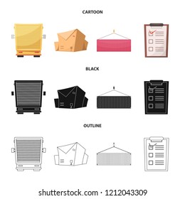 Isolated object of goods and cargo sign. Collection of goods and warehouse vector icon for stock.