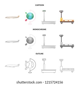 Isolated object of goods and cargo sign. Set of goods and warehouse stock symbol for web.