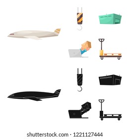 Isolated object of goods and cargo sign. Collection of goods and warehouse stock vector illustration.