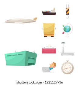 Isolated object of goods and cargo sign. Set of goods and warehouse stock vector illustration.