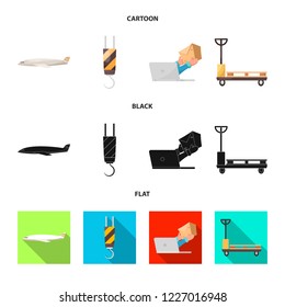 Isolated object of goods and cargo sign. Set of goods and warehouse vector icon for stock.