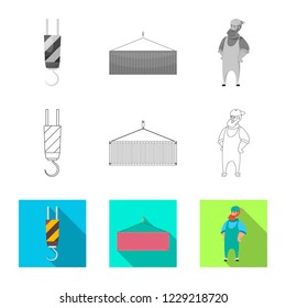 Isolated object of goods and cargo sign. Set of goods and warehouse vector icon for stock.