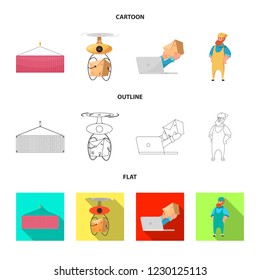 Isolated object of goods and cargo sign. Collection of goods and warehouse stock vector illustration.