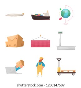 Isolated object of goods and cargo sign. Collection of goods and warehouse vector icon for stock.