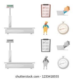 Isolated object of goods and cargo sign. Set of goods and warehouse vector icon for stock.
