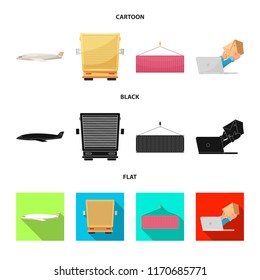 Isolated object of goods and cargo symbol. Set of goods and warehouse vector icon for stock.