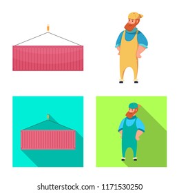 Isolated object of goods and cargo symbol. Collection of goods and warehouse stock vector illustration.