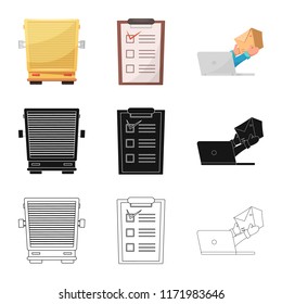 Isolated object of goods and cargo symbol. Set of goods and warehouse vector icon for stock.