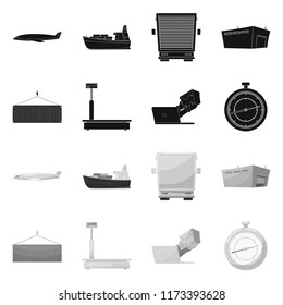Isolated object of goods and cargo symbol. Set of goods and warehouse stock vector illustration.